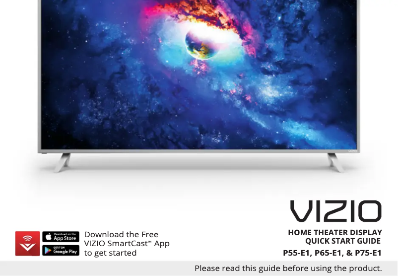 Page n°1 - Guide de démarrage rapide VIZIO SmartCast P55-E1