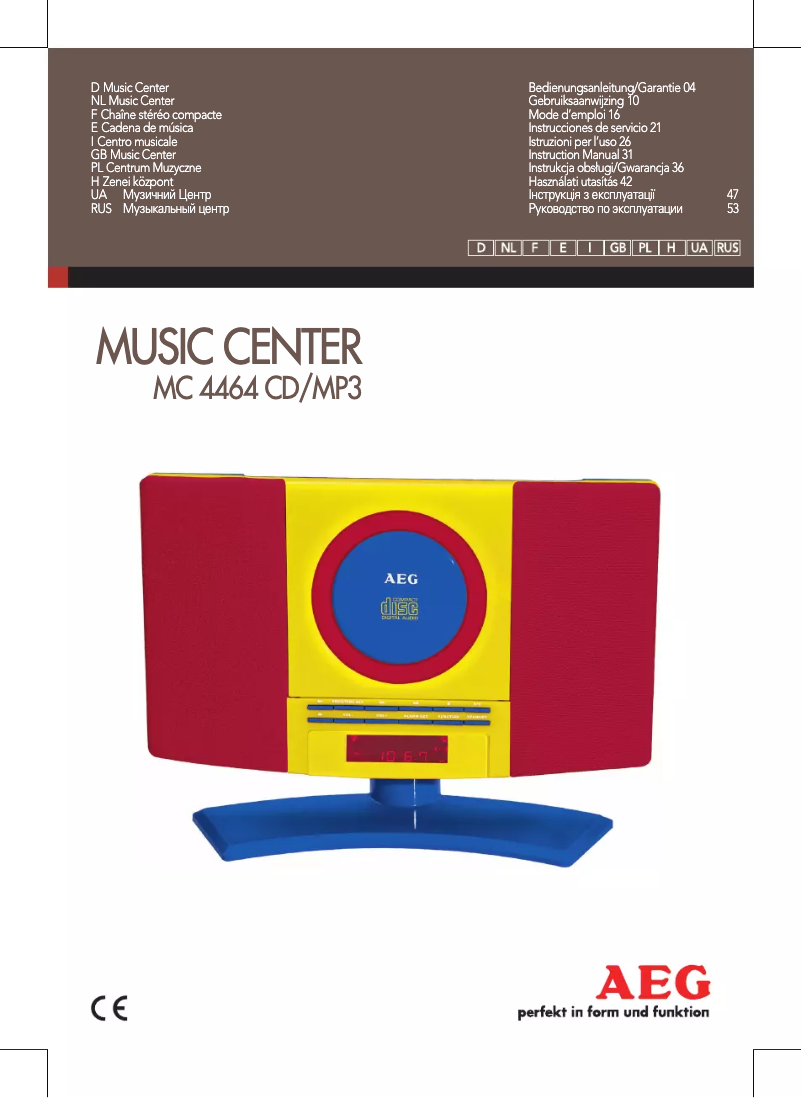 Page 1 de la notice Manuel utilisateur AEG MC 4464