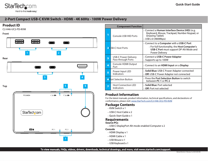 Image de la première page du manuel de l'appareil C2-H46-UC2-PD-KVM