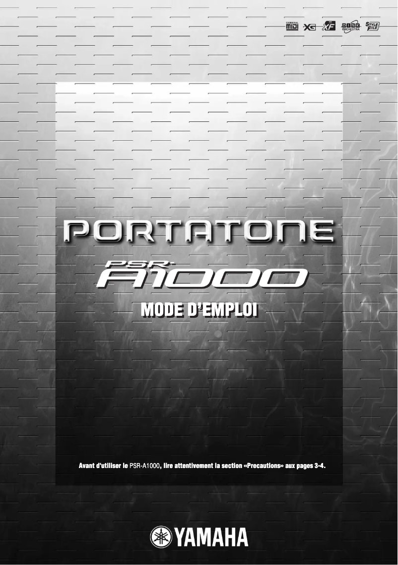 Image de la première page du manuel de l'appareil PSR-A1000