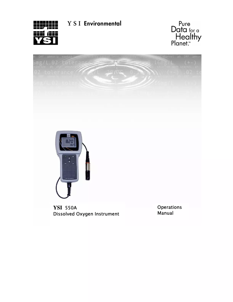 Page n°1 - Manuel utilisateur YSI 550A