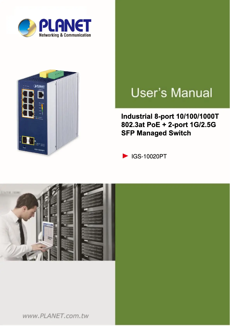 Page 1 de la notice Manuel utilisateur Planet IGS-10020PT
