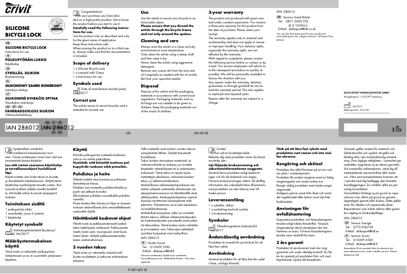 Page n°1 - Manuel utilisateur Crivit IAN 286012