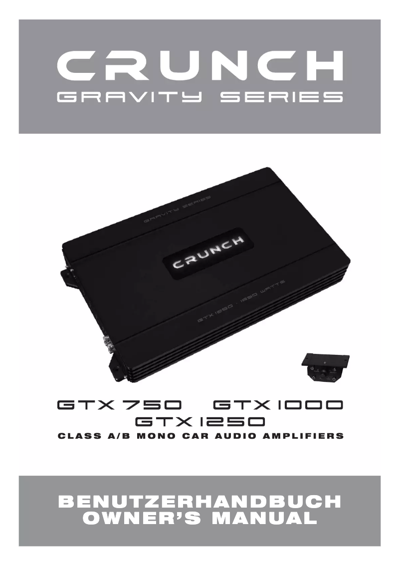 Page n°1 - Manuel utilisateur Crunch GTX 1250