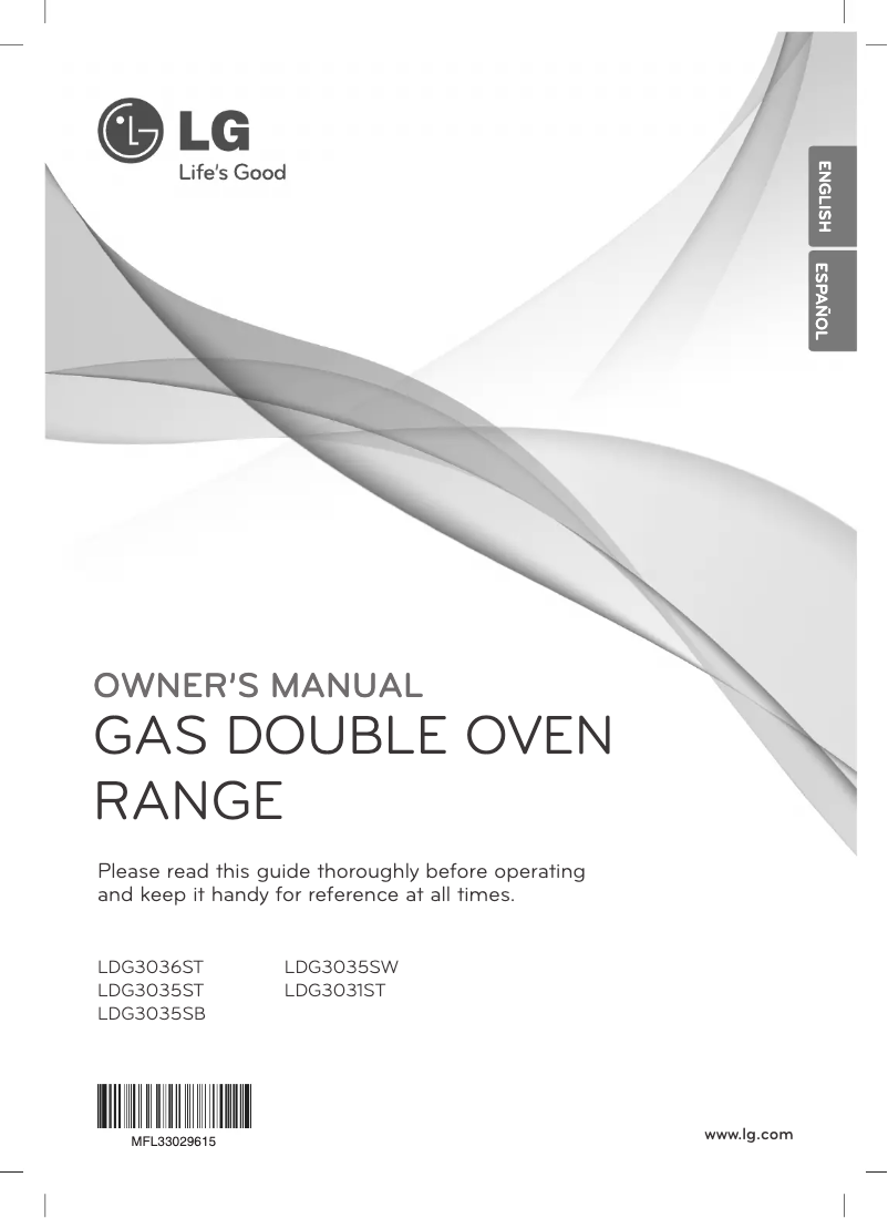 Page 1 de la notice Manuel d'utilisation et d'entretien LG LDG3036ST