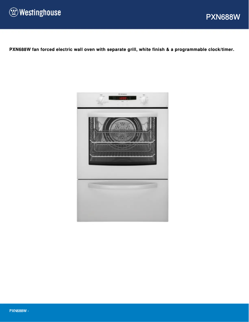 Page 1 de la notice Manuel utilisateur Westinghouse PXN688W