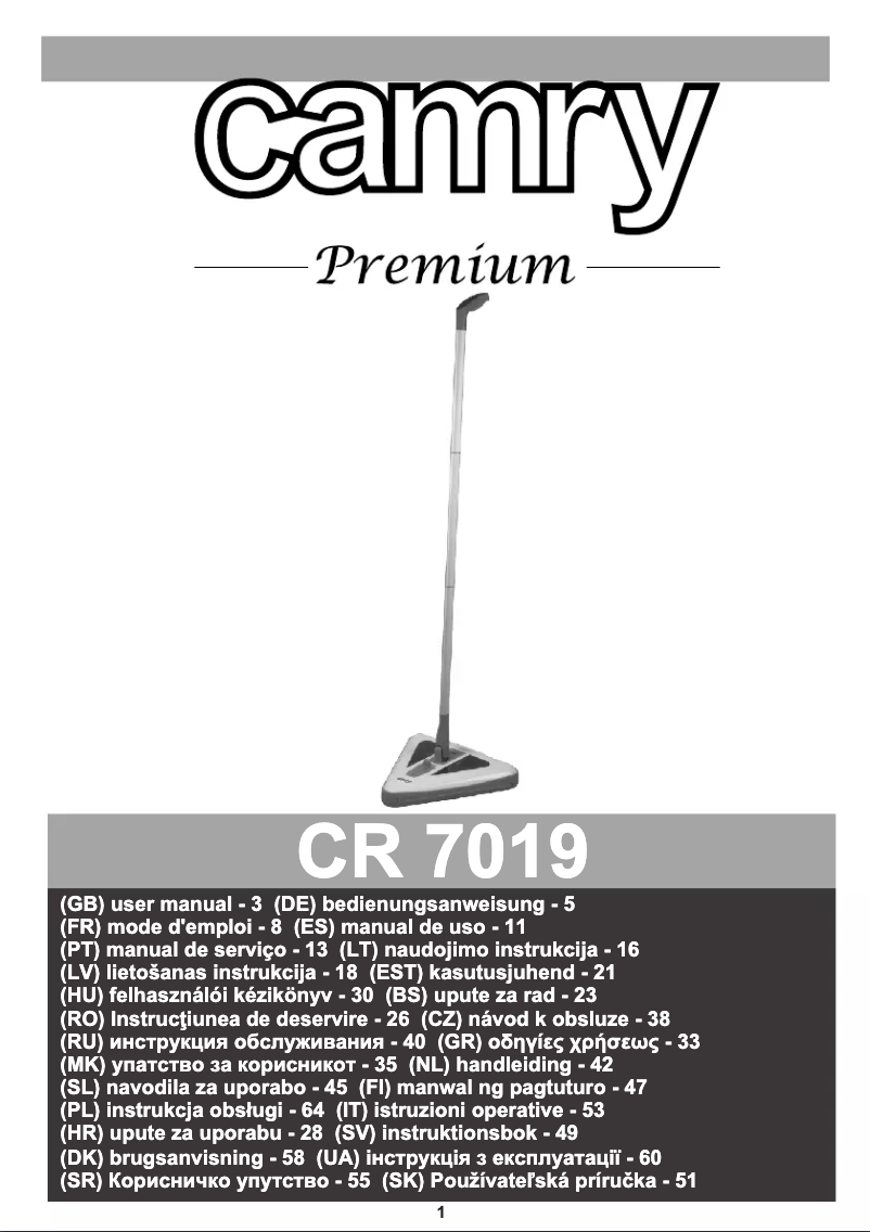 Página 1 del manual Manual de usuario Camry CR 7019