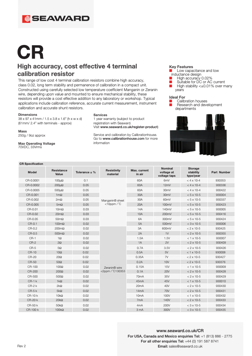 Page n°1 - Fiche technique Cropico CR Series