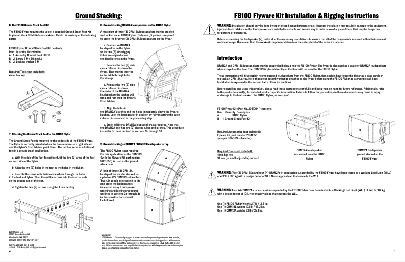 Page n°1 - Guide d'installation Mackie DRM315