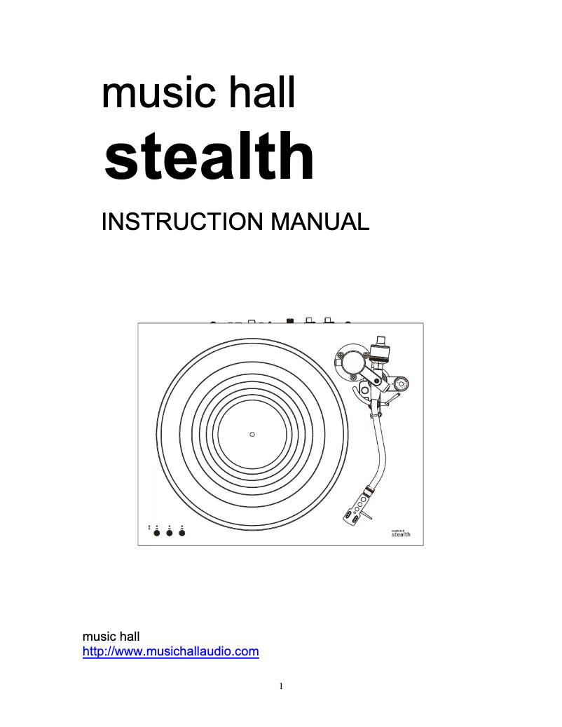 Page n°1 - Manuel utilisateur Music Hall Stealth