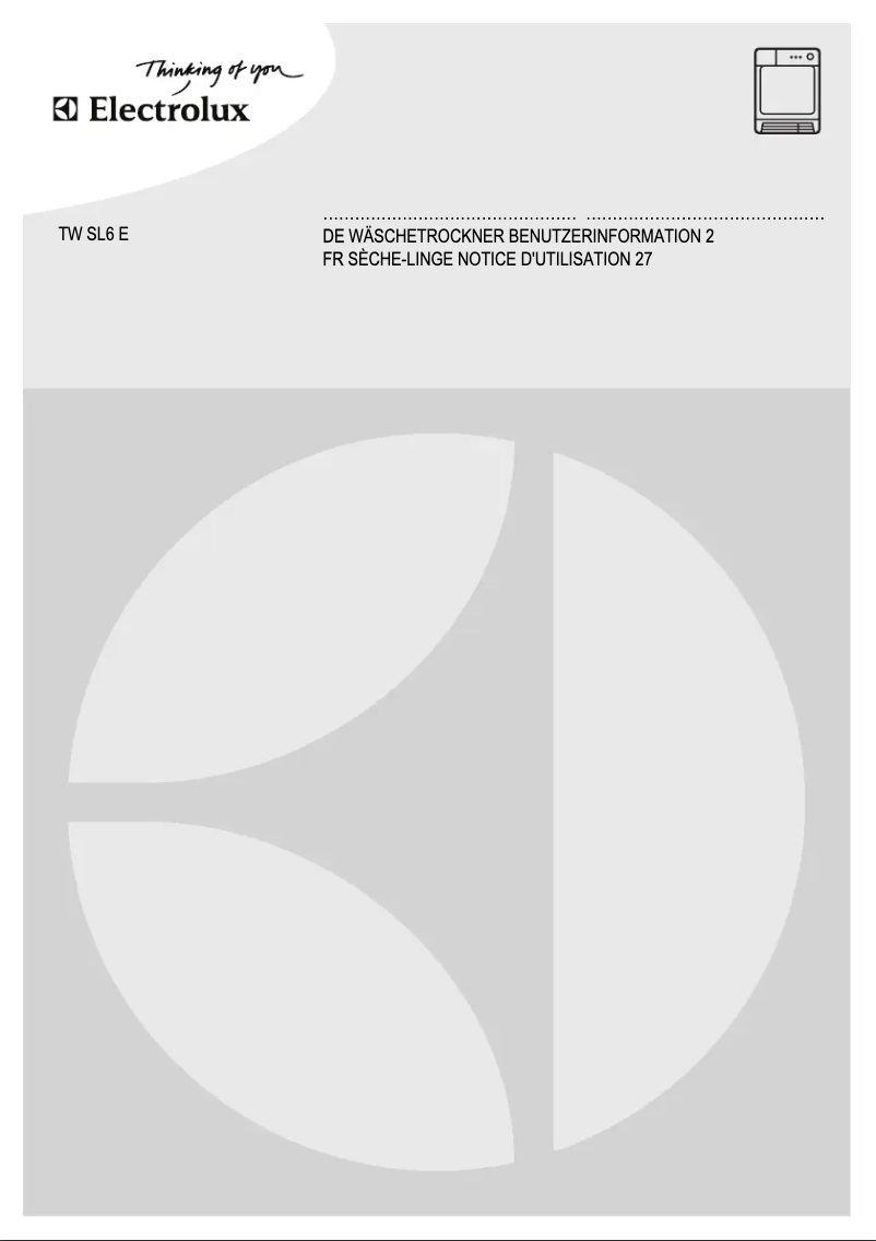 Page 1 de la notice Manuel utilisateur Electrolux TWSL6E201
