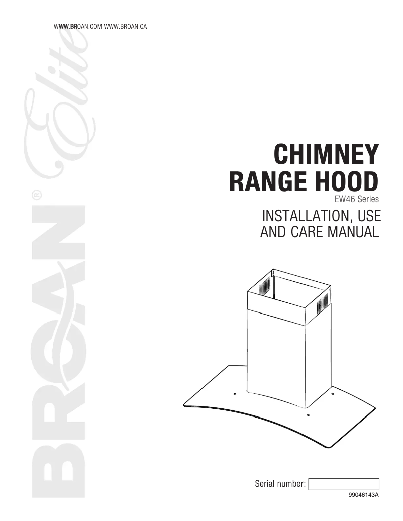 Page 1 de la notice Manuel utilisateur Broan EW4630SS
