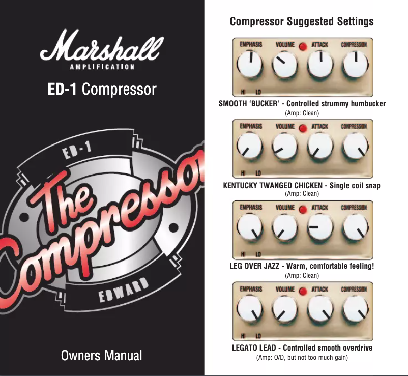 Page 1 de la notice Manuel utilisateur Marshall ED-1 Compressor