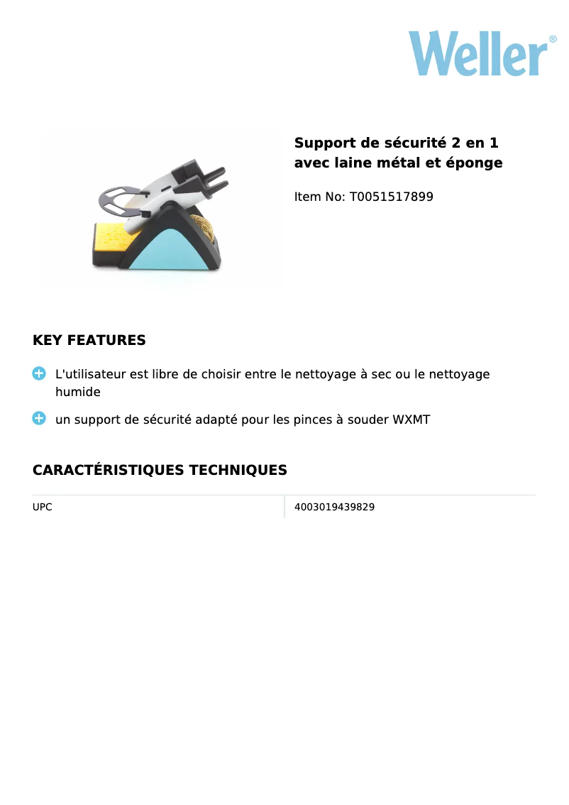 Page n°1 - Fiche technique Weller WSR 204
