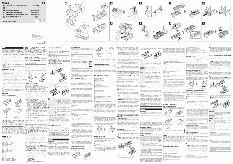 Page 1 de la notice Manuel utilisateur Nikon MB-D16