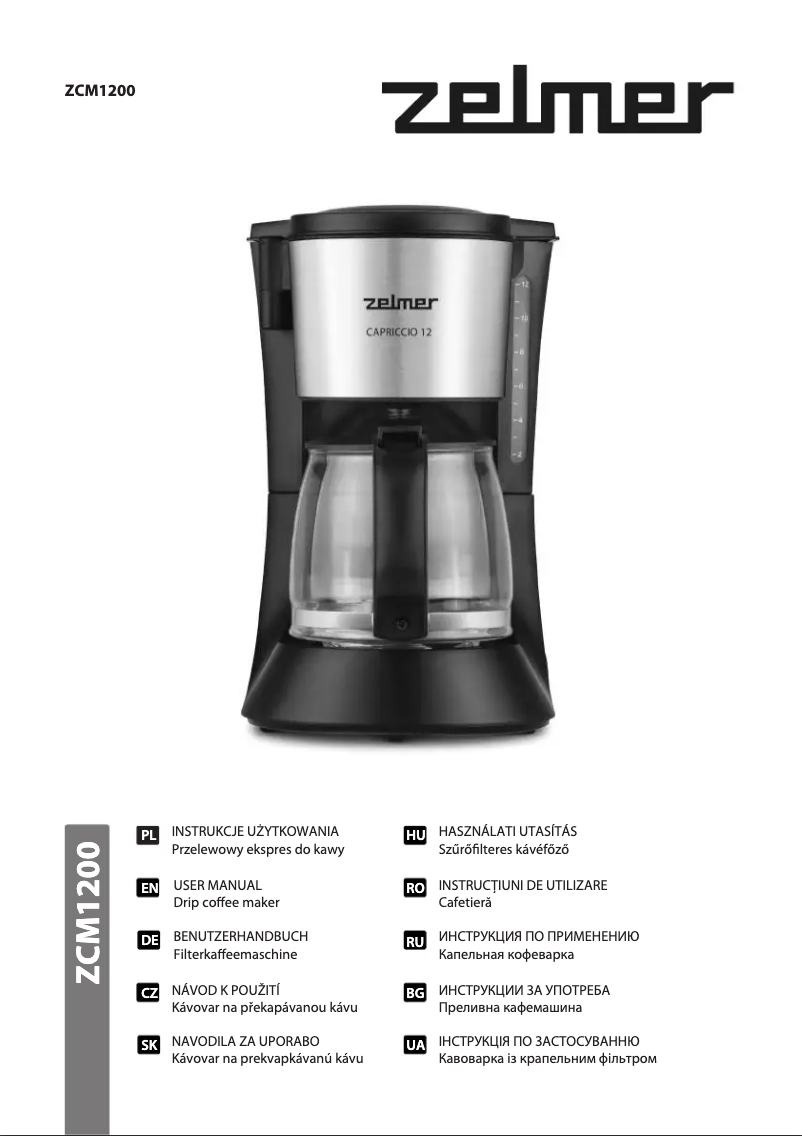 Page 1 de la notice Manuel utilisateur Zelmer ZCM1200
