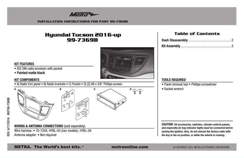 Page n°1 - Guide d'installation Metra 99-7369B