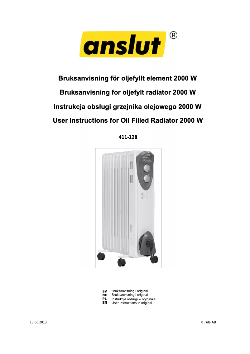 Página 1 del manual Manual de usuario Anslut 411-128