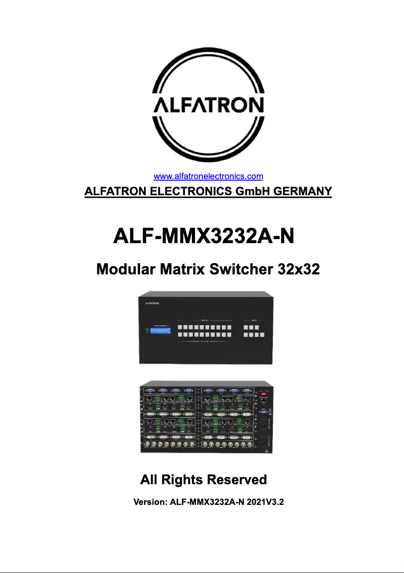 Image de la première page du manuel de l'appareil ALF-MMX3232A-N