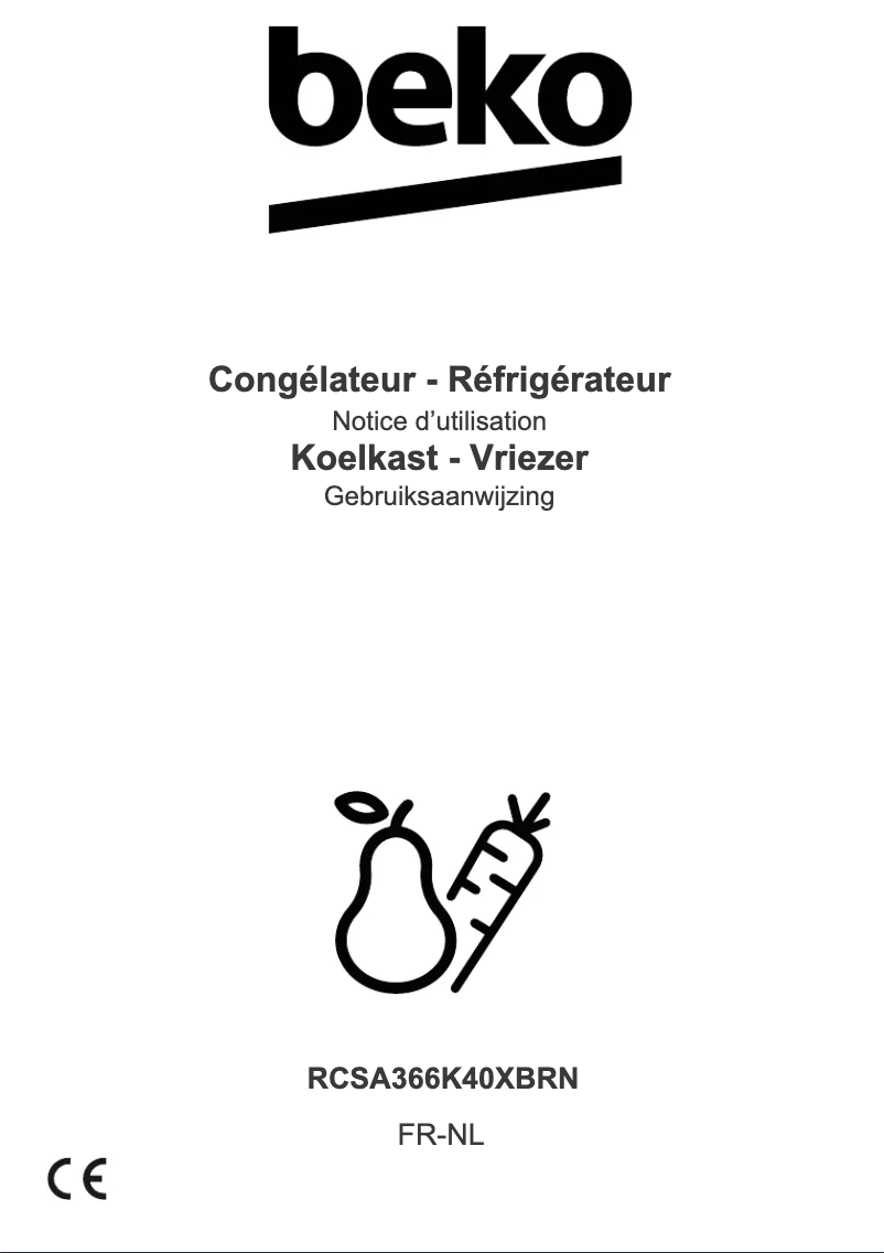 Page n°1 - Manuel utilisateur Beko RCSA366K40XBRN