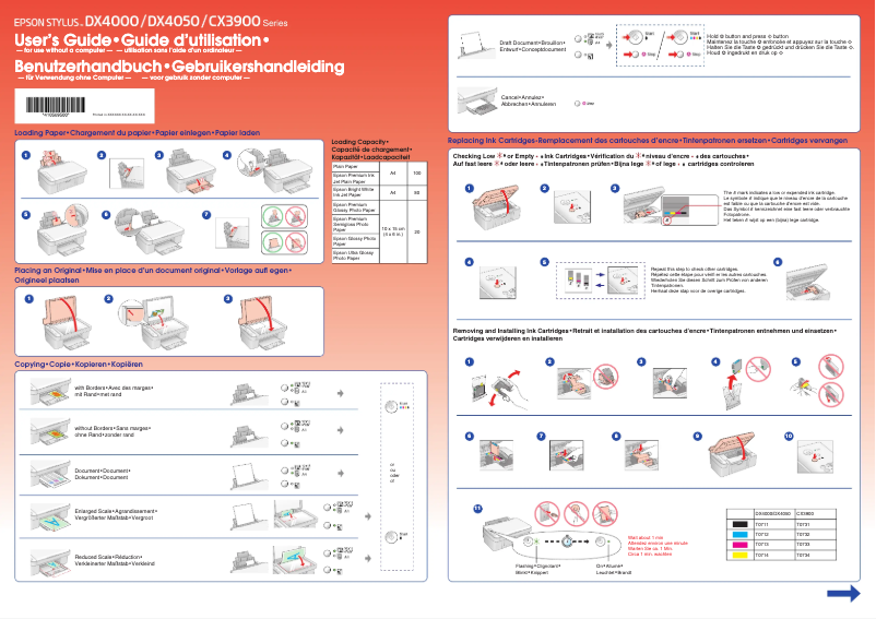 Page n°1 - Manuel utilisateur Epson Stylus CX3900