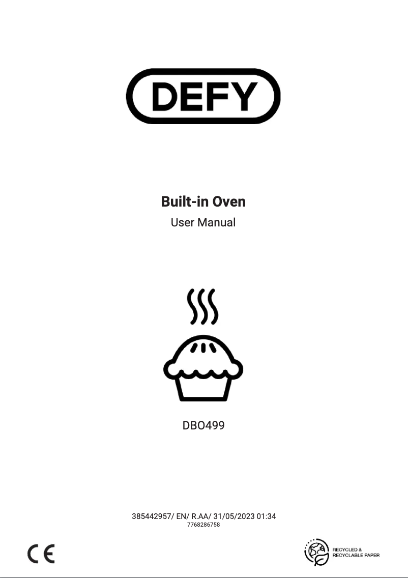 Page 1 de la notice Manuel utilisateur Defy DBO499