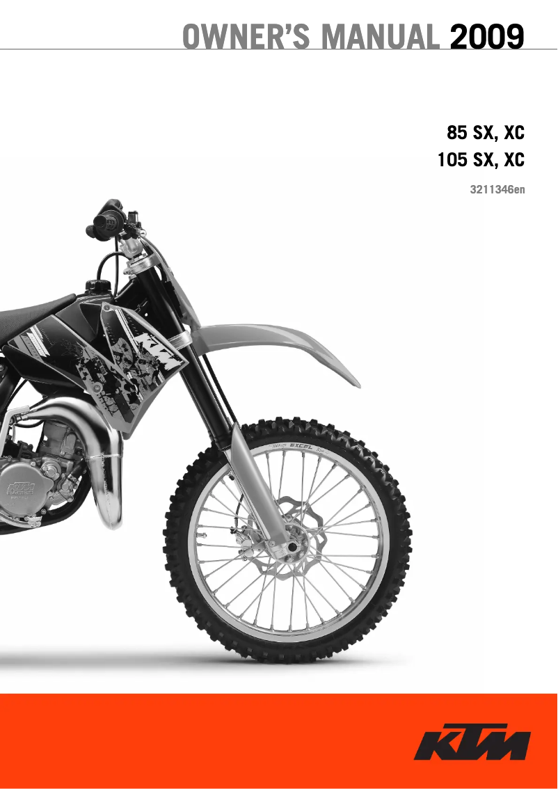 Image de la première page du manuel de l'appareil 85 XC (2009)