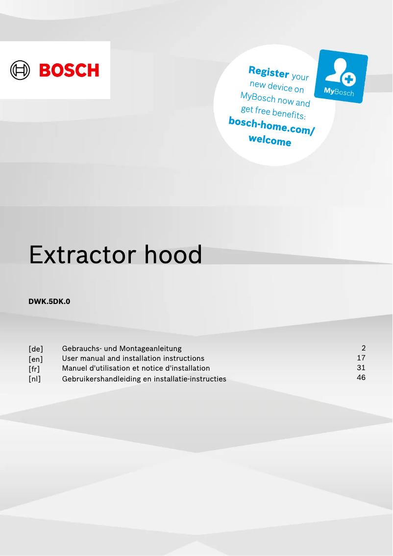 Página 1 del manual Manual de usuario Bosch DWK65DK60