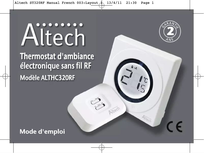 Image de la première page du manuel de l'appareil ALTHC320RF