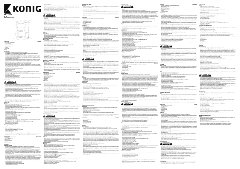 Page 1 de la notice Manuel utilisateur Konig KN-COF20