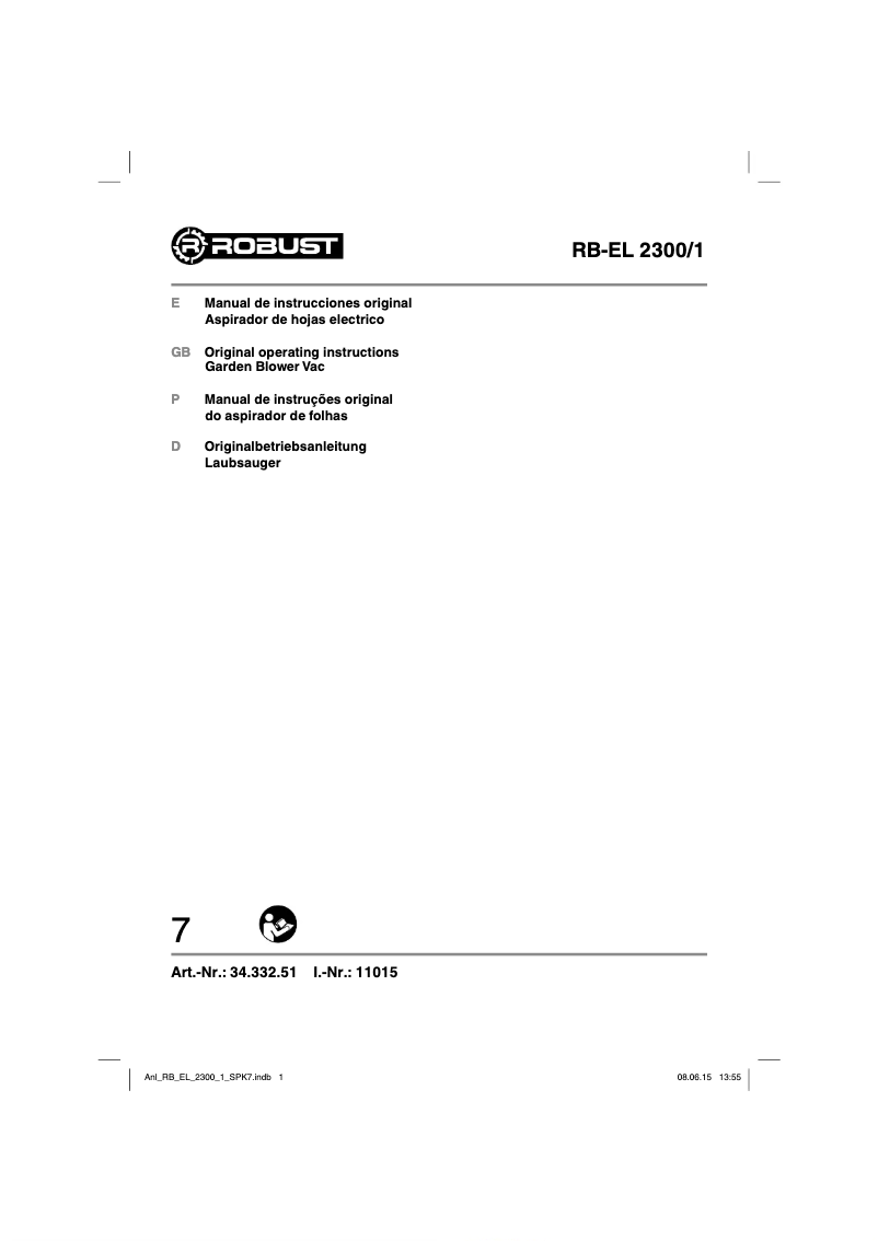 Page 1 de la notice Manuel utilisateur Robust RB-EL 2300/1