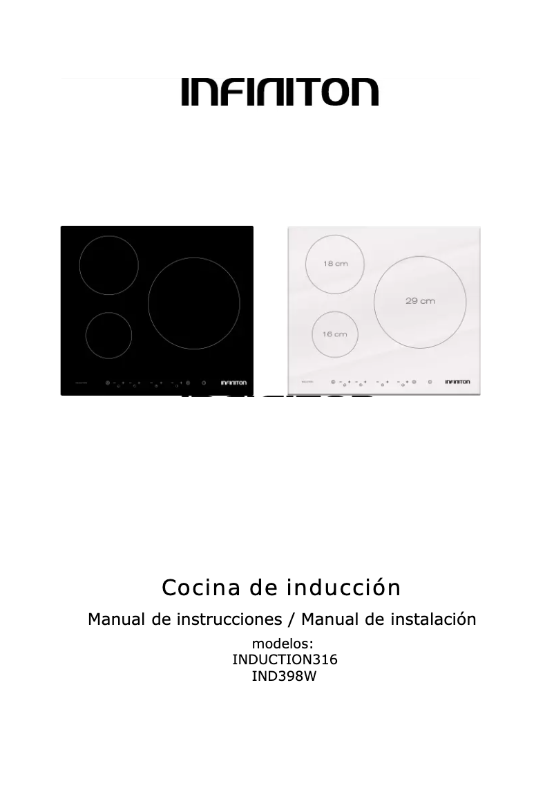 Image de la première page du manuel de l'appareil IND398W