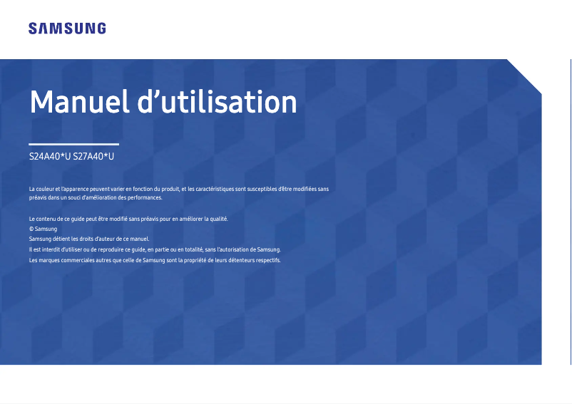 Image de la première page du manuel de l'appareil S27A400UJN