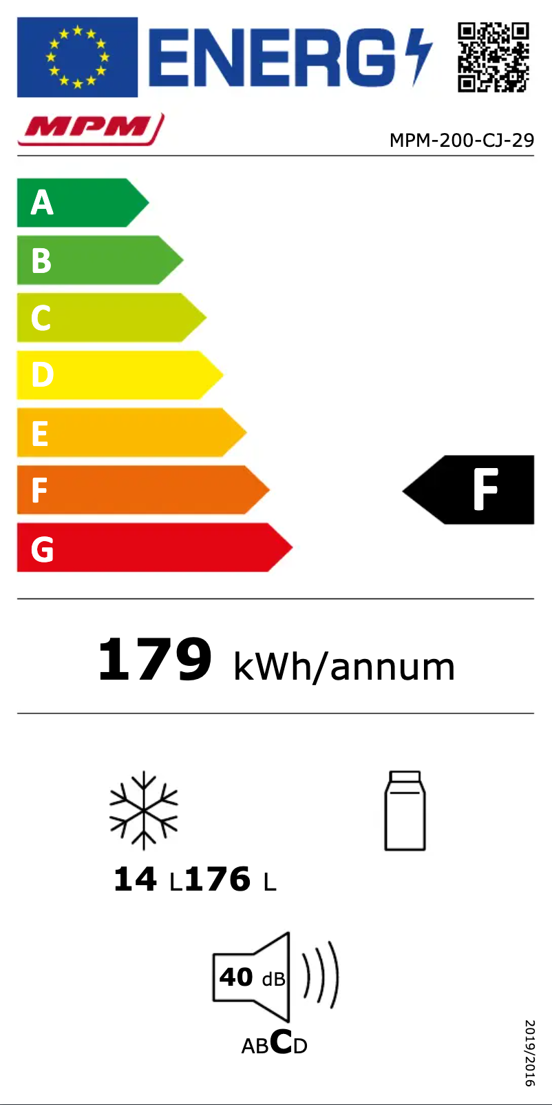 Page n°1 - Label énergétique MPM MPM-200-CJ-29