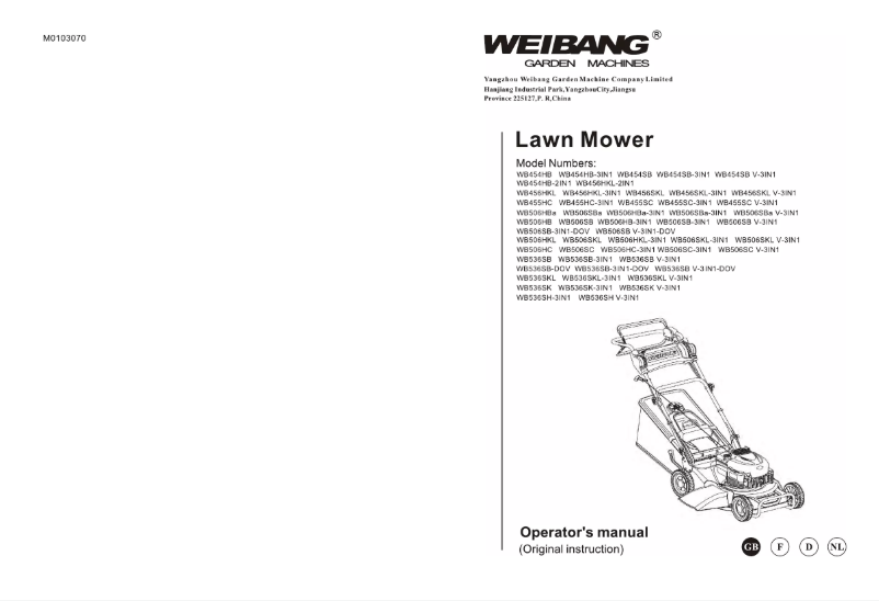 Page n°1 - Manuel utilisateur Weibang WB536SK