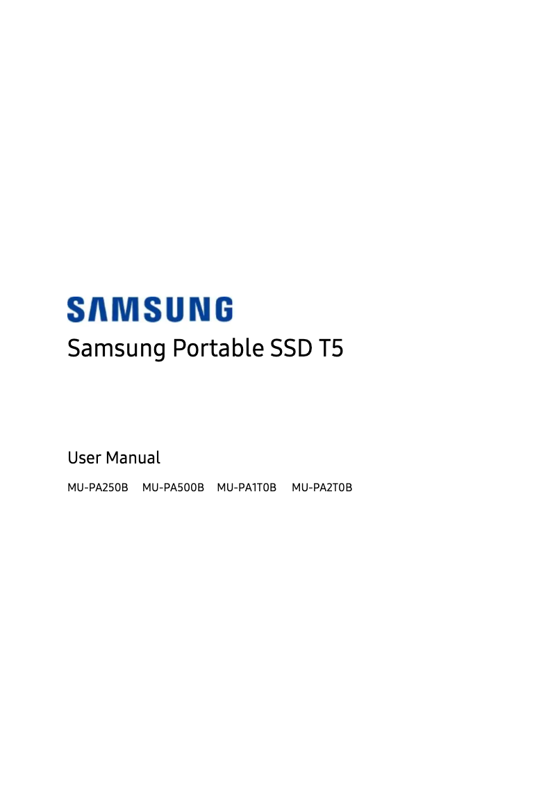 Page 1 de la notice Manuel utilisateur Samsung MU-PA2T0BWW