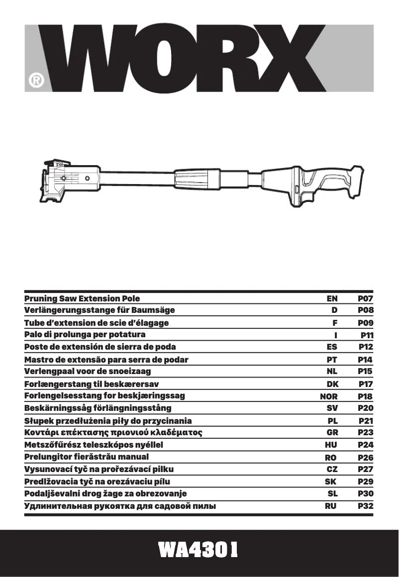 Page n°1 - Manuel utilisateur Worx WA4301