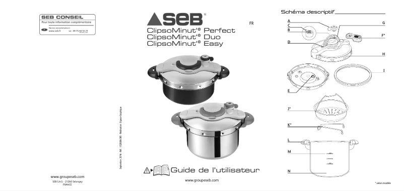 Page 1 de la notice Manuel utilisateur SEB P4624916