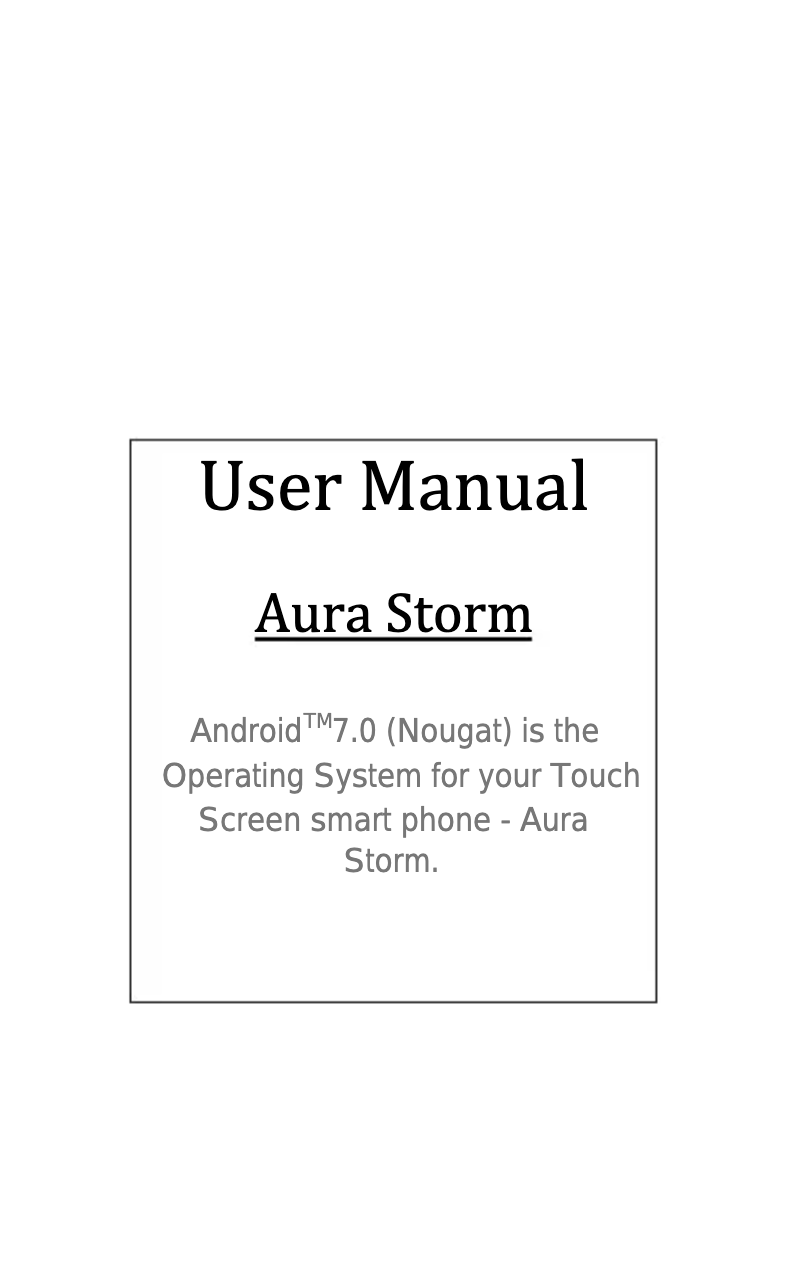 Page 1 de la notice Manuel utilisateur Karbonn Aura Storm