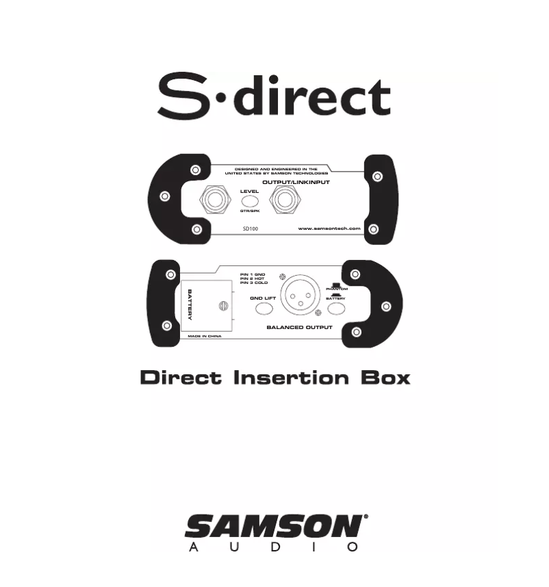 Page n°1 - Manuel utilisateur Samson S-Direct