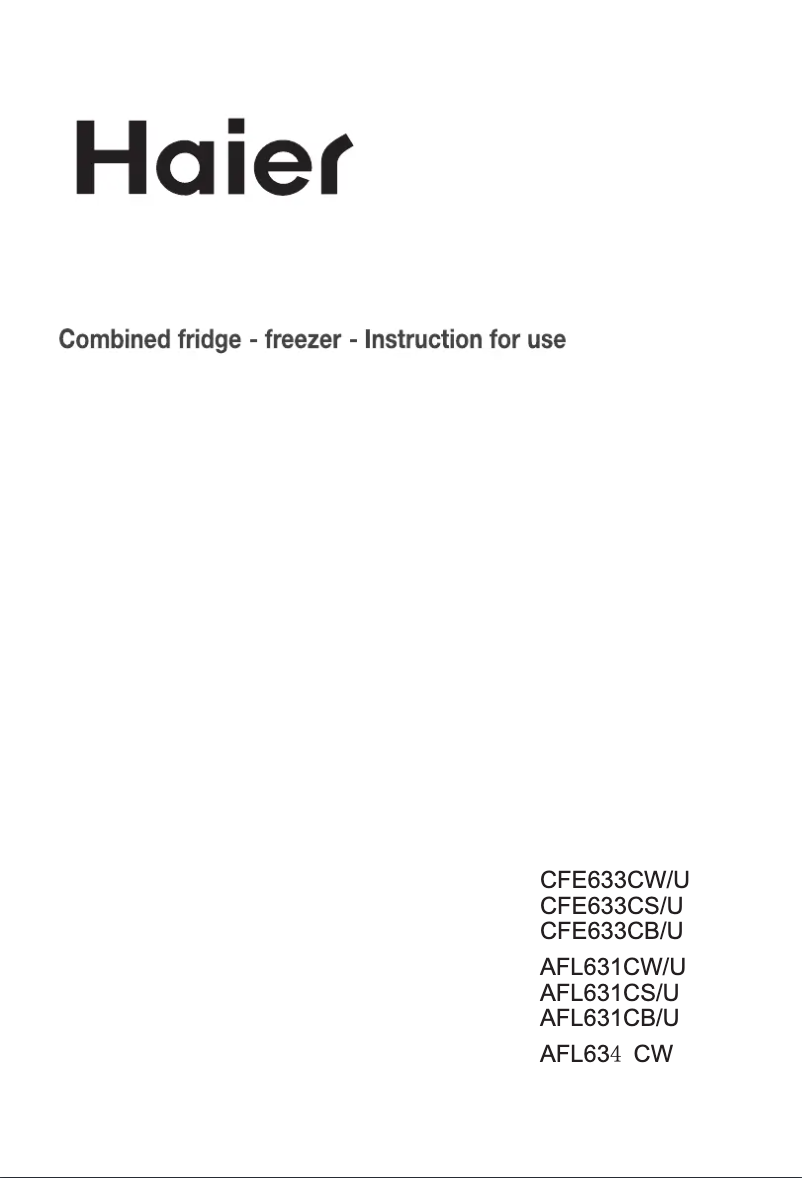 Page 1 de la notice Manuel utilisateur Haier AFL634CW