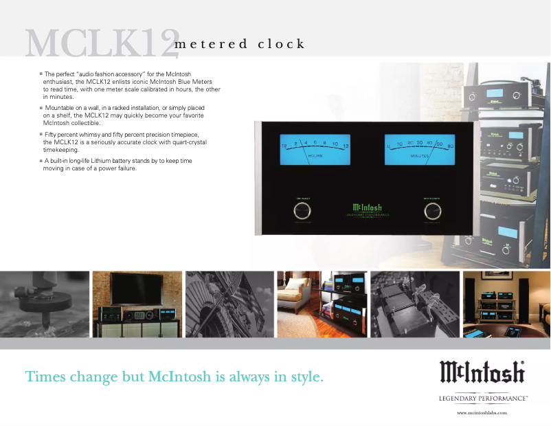 Page 1 de la notice Brochure McIntosh MCLK12