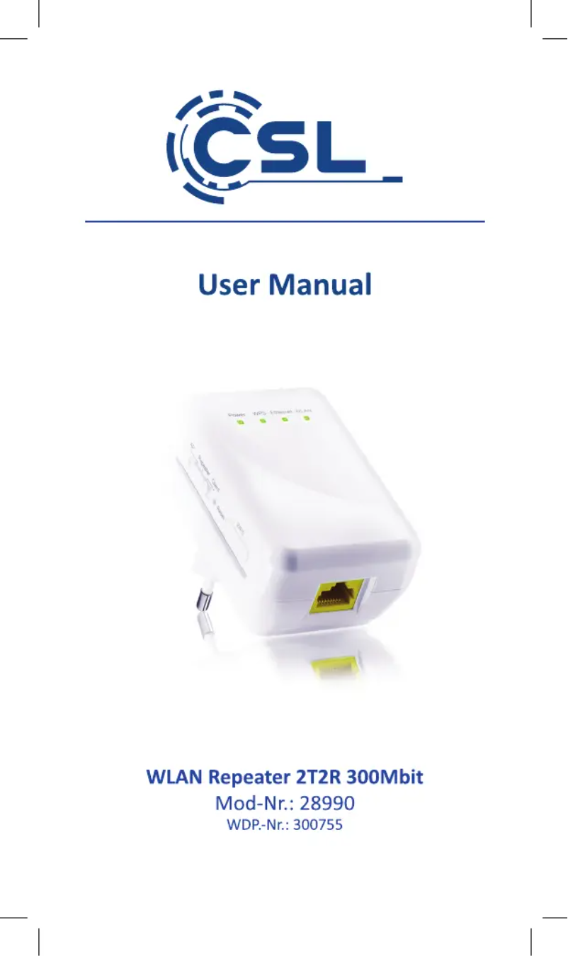 Page 1 of the manual User Manual CSL 300755