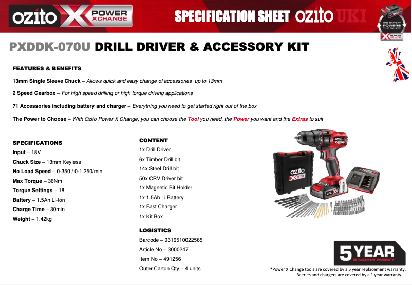 Image de la première page du manuel de l'appareil PXDDK-070U