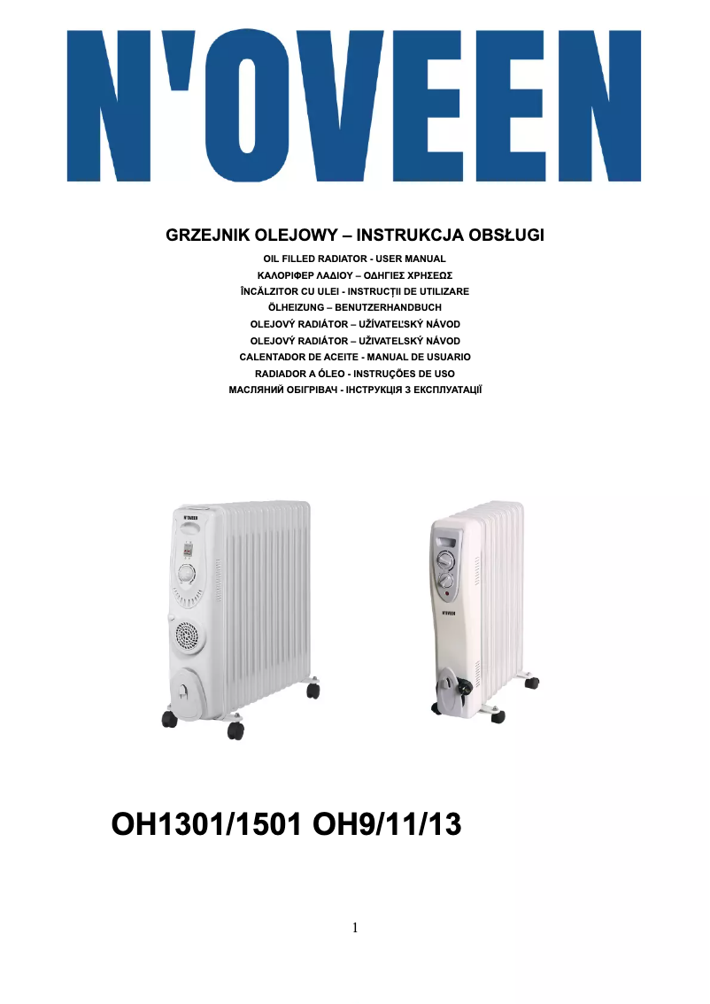Page n°1 - Manuel utilisateur N'oveen OH1301