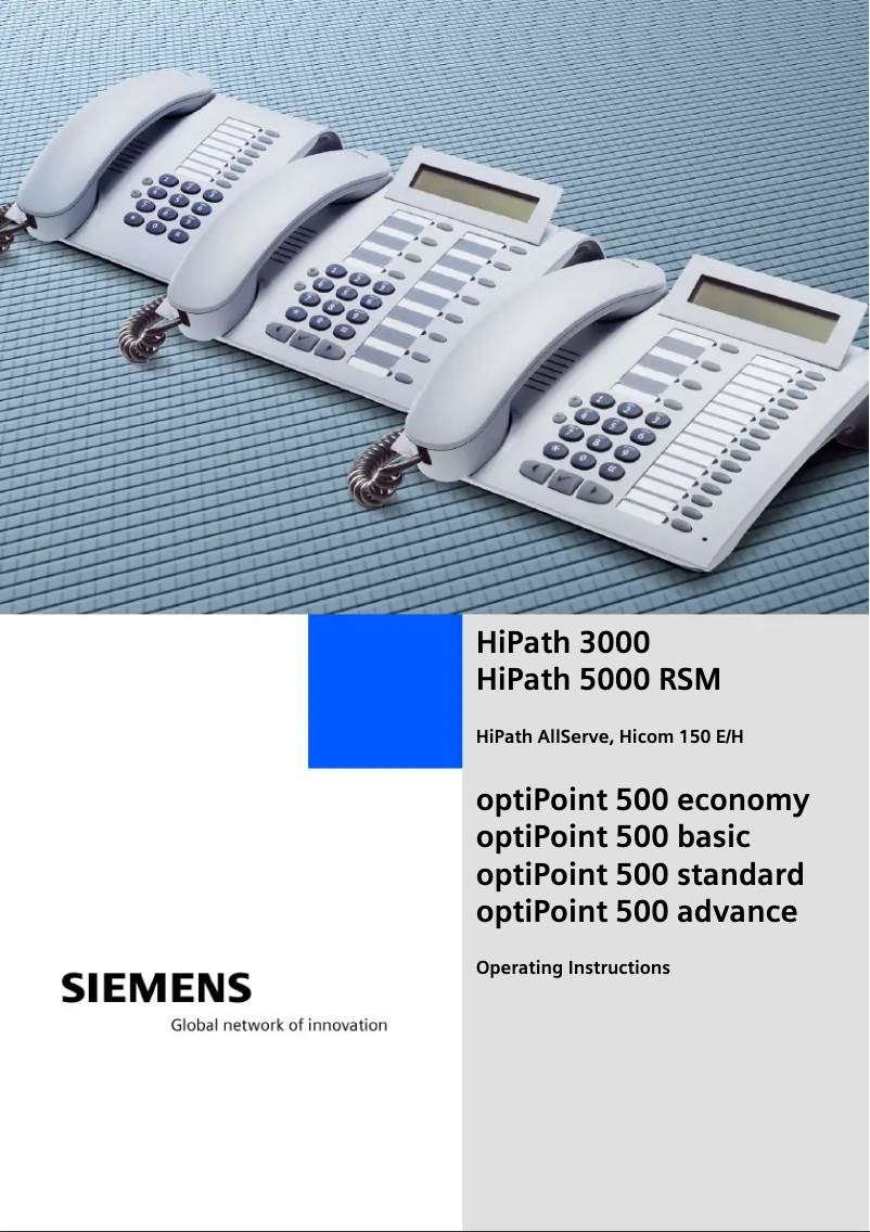 Page 1 of the manual User Manual Siemens Optipoint BASIC 500