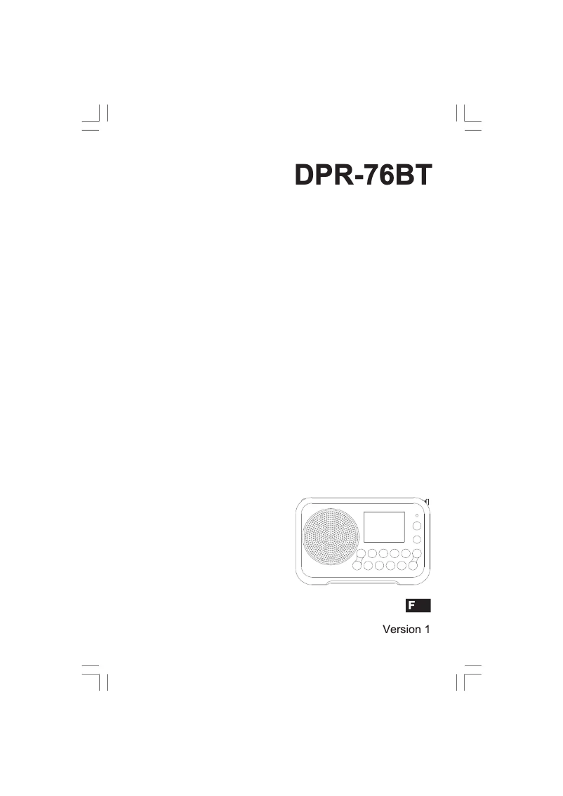 Image de la première page du manuel de l'appareil DPR-76BT