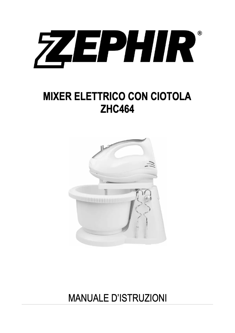 Image de la première page du manuel de l'appareil ZHC464