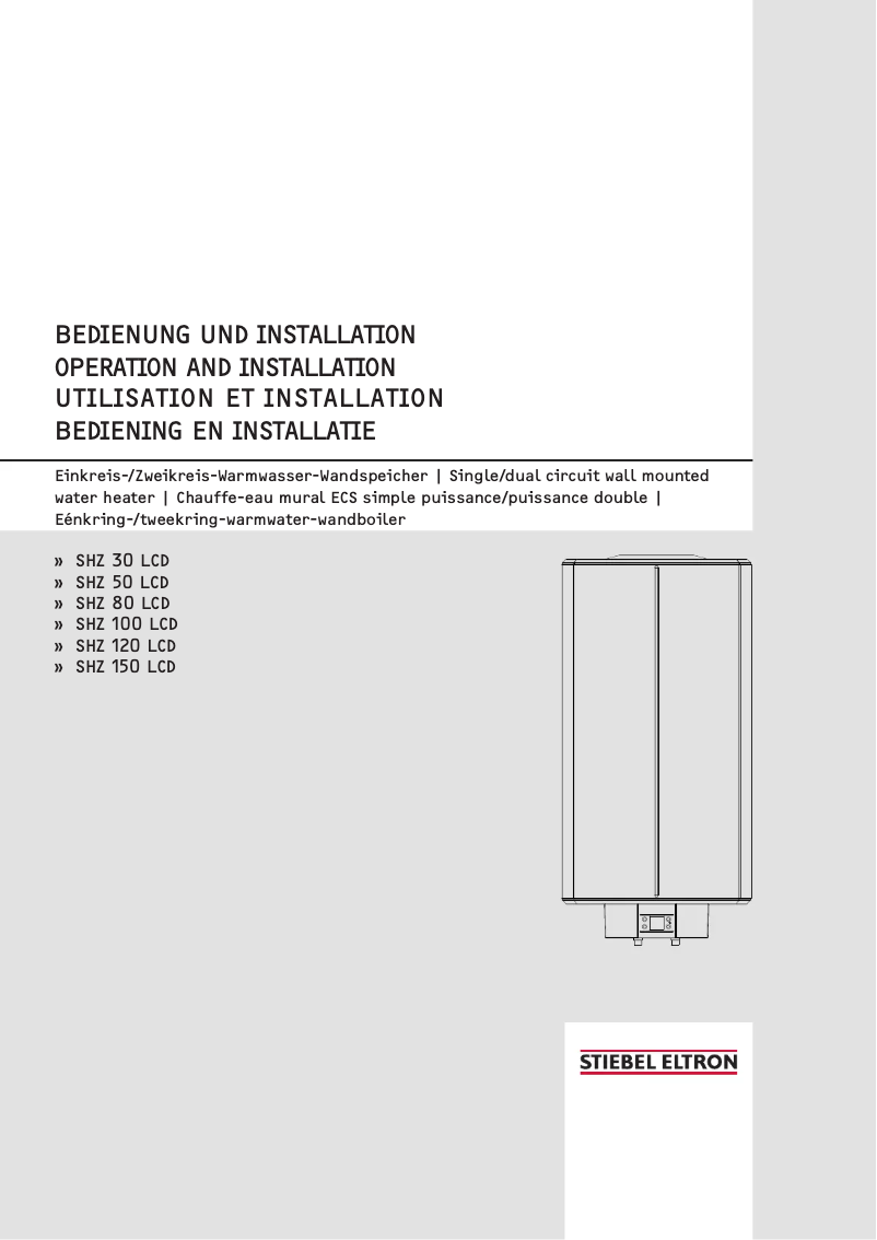 Page n°1 - Manuel utilisateur Stiebel Eltron SHZ 100 LCD