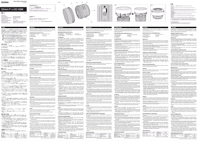 Página 1 del manual Manual de usuario Sigma 30mm f/1.4 DC HSM ART Nikon